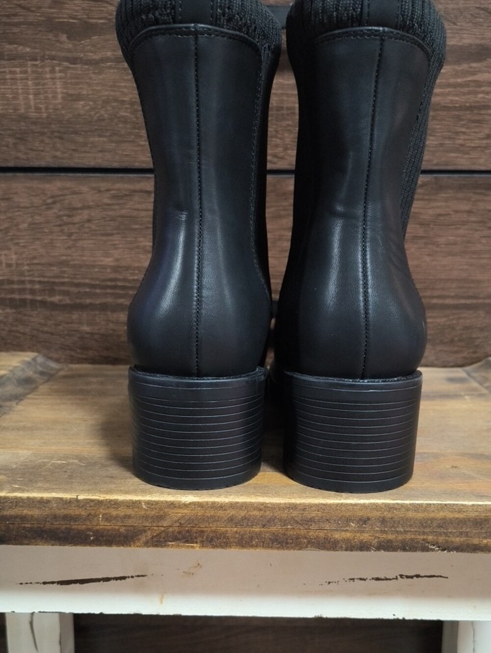 Sonoma Black Knit-Cuff Ankle Boots - Picture 3 of 4